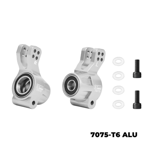 GPM Racing Arrma Kraton 6S BLX 7075 Alloy Rear Hub (Larger Inner Bearings) For Arrma 1/8 Kraton 6S / Outcast 6S / Notorious 6S / Big Rock 6S / Kraton 6S Exb V2/V6 / Notorious V6 Silver