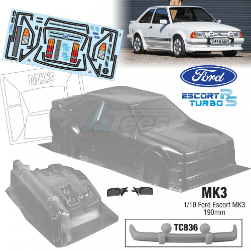 Team C Miscellaneous All 1/10 Ford MK3 W/3D Parts 190mm