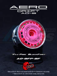 DS Racing  All Aero Drift Wheel Cover Flat Flu Pink / Black Fontf for 1/10 RC Drift