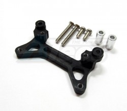 GPM Racing Tamiya DF-02 Aluminum Front Shock Tower With Aluminum Collars & Screws - 1 Piece Set Black