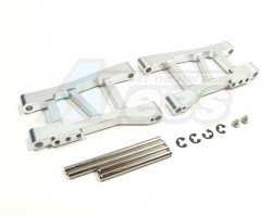 GPM Racing Tamiya DF-02 Aluminum Front Lower Arm With Pins & 2.5mm E-clips & Delrin Collars & Screws - 1pr Set Silver