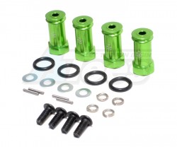 GPM Racing Traxxas 1/16 Mini E-Revo Aluminum Hex Adaptor (+20MM) - 4 Pcs Set  Green