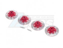 GPM Racing Traxxas 1/16 Mini E-Revo Aluminum Brake Disk Hex Adaptors - 4 Pcs Set Red