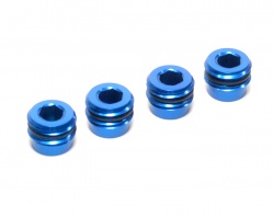 GPM Racing Traxxas 1/16 Mini Summit Aluminum Collars With Sealing Rubber Washers For ERV021 - 4 Pcs Set  Blue
