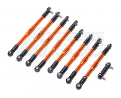 GPM Racing Traxxas 1/16 Mini E-Revo Aluminum Completed Tie Rod - 9pcs Set  Orange