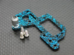 GPM Racing Kyosho Mini Inferno Graphite Servo Mount Cover With Screws - 1 Piece Set Blue Graphite Silver