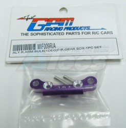 GPM Racing Kyosho Mini Inferno 09 Aluminum Rear Arm Bulk (1 Degree) For Rear Gear Box With Screws - 1 Piece Set Purple
