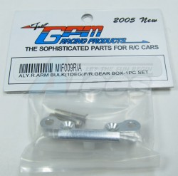 GPM Racing Kyosho Mini Inferno Aluminum Rear Arm Bulk (1 Deg) For Rear Gear Box With Screws - 1pc Set Silver