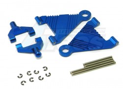 GPM Racing Kyosho Mini Inferno ST Aluminum Battery Holder With Pins & E-clips & Aluminum Mounts - 1 Pair Set  Blue