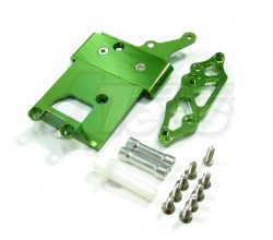 GPM Racing Kyosho Mini Inferno ST Aluminum Receiver Bottom Mount With Screws & Aluminum + Delrin Posts - 2Pcs Set Green