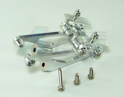GPM Racing Kyosho Mini Inferno Aluminum Rear Wing Mount With Screws - 5Pcs Set Silver