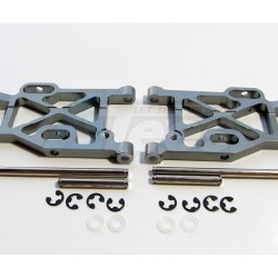 GPM Racing Kyosho Mini Inferno Aluminum Rear Lower Arm With E-Clips & Pins & Delrin Collars 1 Pair Set Gun Metal
