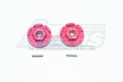 GPM Racing Traxxas Rustler VXL Aluminium Hex Adapter (+2MM) - 4Pcs Set (For 67076-4) Red