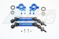GPM Racing Traxxas Slash 4X4 Steel+Aluminium Widen Front CVD Drive Shaft W. Knuckle Arm - 12Pcs Set Blue