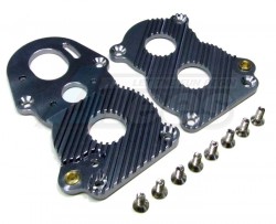 GPM Racing Tamiya 1/14 Truck MAN TGX Aluminum Gear Box Heatsink Plate With Fins - 2pcs Set Gun Metal