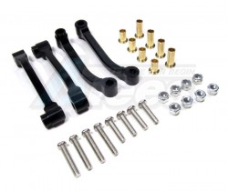 GPM Racing Tamiya 1/14 Truck (Globe Liner) Aluminum Radius Arm With Collars & Lock Nuts & Screws - 2prs Set Black
