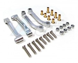 GPM Racing Tamiya 1/14 Truck (King Hauler) Aluminum Radius Arm With Collars & Lock Nuts & Screws - 2prs Set Silver