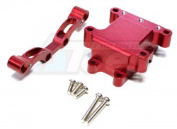 GPM Racing Tamiya TT-01 Aluminum Front or Rear Damper Plate With Gear Box & Screws 2Pcs Set Red