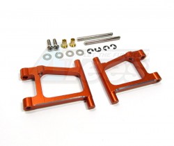 GPM Racing Tamiya TT-01 Type E Aluminum Rear Lower Arm With Shims + Collars + E-Clips + Pins + Screws 1 Pair Set Orange
