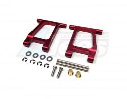 GPM Racing Tamiya TT-01 Aluminum Rear Lower Arm With Shims + Collars + E-Clips + Pins + Screws 1 Pair Set Red