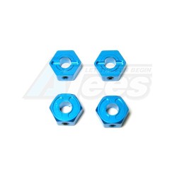 KM Racing Tamiya CR01 CR01 Alum. Hex Hub Adaptors 4pcs (Blue)