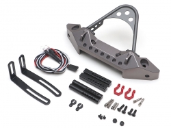 Team Raffee Co. Axial SCX10 CNC Aluminum Rubicon Front Bumper with LED Gun Metal