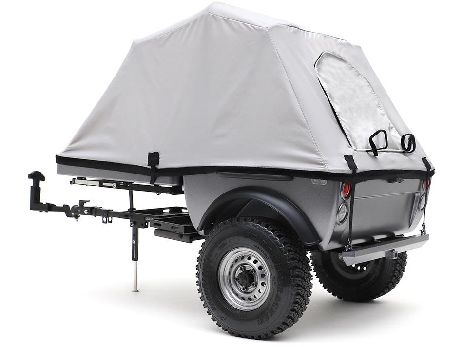 WHITE AND BLACK high quality CAMPER TRAILER W REAR BUMPER FOR SCX24 UNASSEMBLED KIT