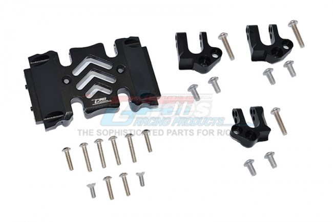 Black GPM AXIAL SCX10 III WRANGLER-AXI03007 Aluminum Front Chassis Brace 7PC Set 