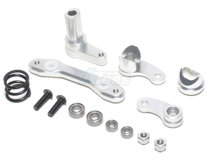 GPM Racing HPI Savage XS Flux Aluminum Steering Assembly With Bearing - 1  Set Silver MSV048