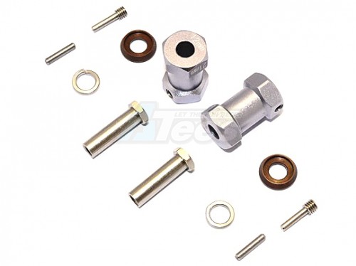 2Pcs Set Green Axial RR10 Bomber Upgrade Parts Aluminum Wheel Hex Adapter Inner 5mm, Outer 12mm, Thickness 19mm
