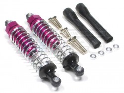 GPM Racing Miscellaneous All Plastic Ball Top Damper (90mm) With 1.2mm Coil Spring & Dust-proof Black Plastic Cover & Washers & Screws - 1pr Set Pink