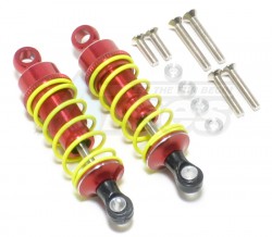 GPM Racing Miscellaneous All Plastic Ball Top Damper (65mm) With 1.5mm Coil Spring & Washers & Screws - 1pr Set Red