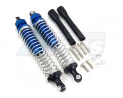 GPM Racing Miscellaneous All Plastic Ball Top Damper (120mm) With 1.2mm Coil Spring & Dust-proof Black Plastic Cover & Washers & Screws - 1pr Set Blue