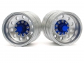 Miscellaneous All 1/14 Tractor Trucks Rear Dually Wheels Double Attached Wheels (2 pcs) Version F Blue by Hercules Hobby