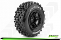 Traxxas Slash SC-ROCK 1/10 Short Course Wheel + Tire Set Mounted Soft (Black) for SLASH 2WD Front by Louise RC