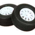 Miscellaneous All 1/10 SC Tire Premounted White Rim Med (2) by Dragon RC